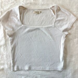 Madewell Square Neck White Crop Top size medium
